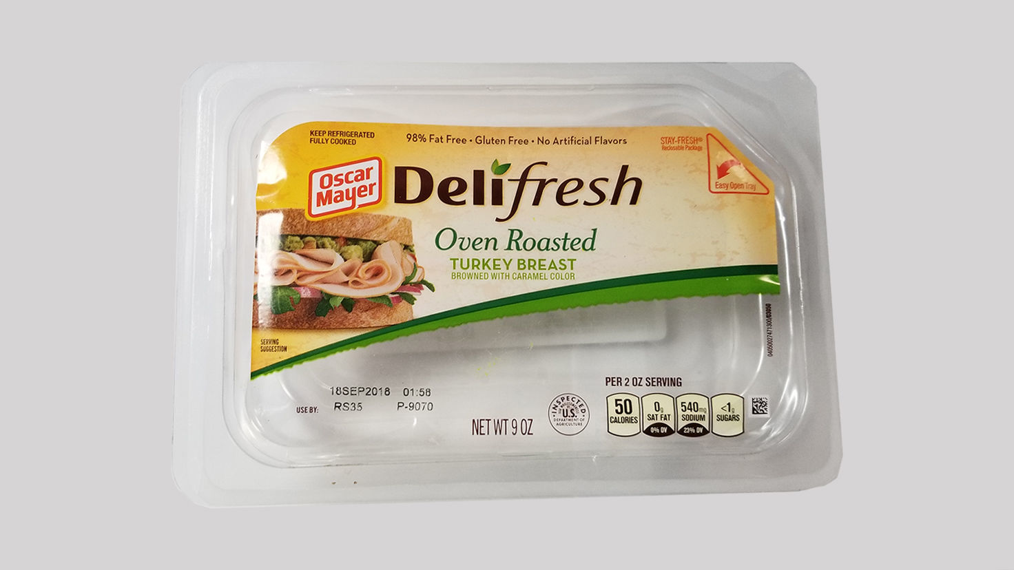 Plastic lunch meat container